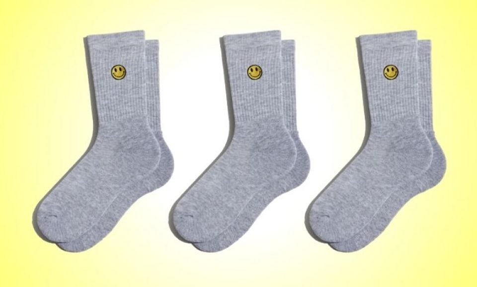 Smiley Face Crew Socks