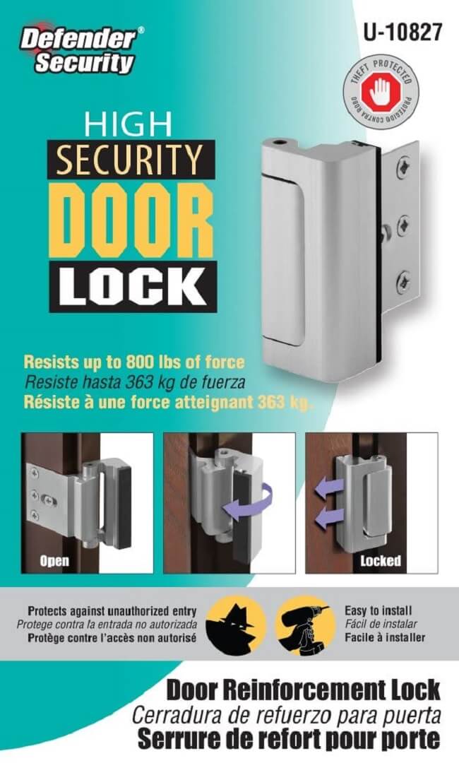 Defender Security Reinforced Internal Door Lock: Extra Security for an Unauthorized Entry