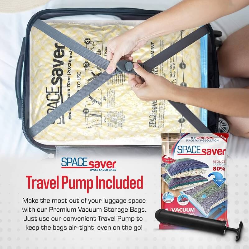 Spacesaver Vacuum Storage Bags Squeezes All Air Out of the Bag for Maximum Storage