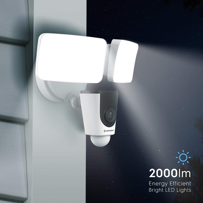 Amcrest Floodlight Camera has a 114° View and Built-in Siren