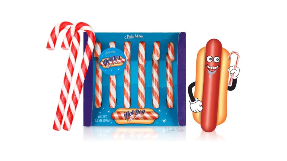 Hot Dog Candy Canes - Bun Not Included
