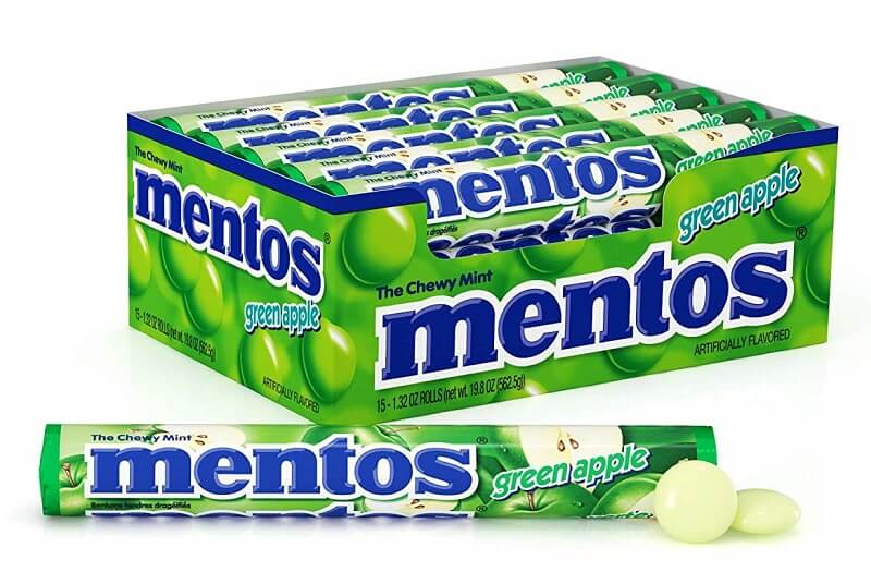 Mentos Green Apple Chewy Mint Candy Roll​