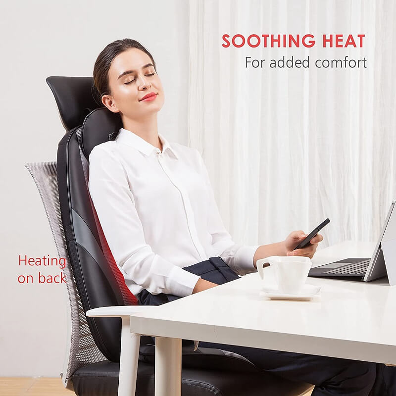 Snailax Shiatsu Massage Cushion Provides Soothing Heat Therapy with Deep Kneading Massage