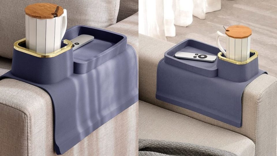 Elimiko Anti-slip Sofa Coaster Holds Cups, Remotes & Other Items While you Watch TV
