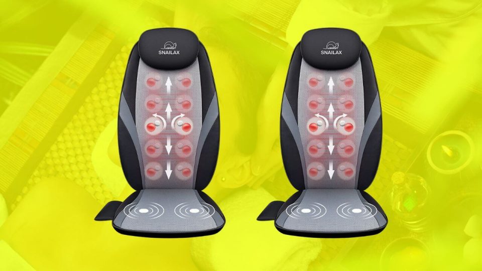 Snailax Shiatsu Massage Cushion Provides Soothing Heat Therapy with Deep Kneading Massage