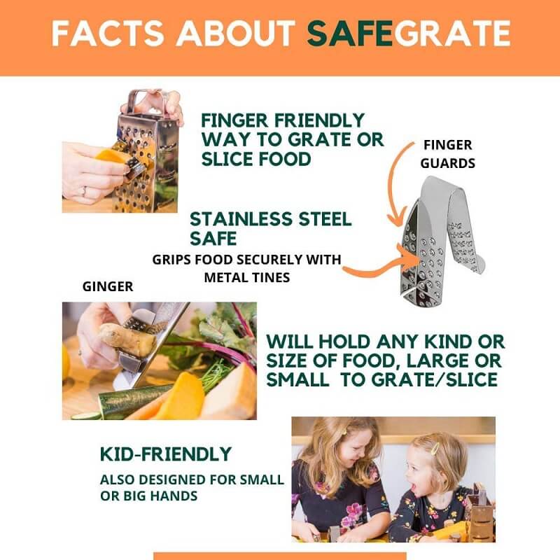 Safegrate Grater Finger Guard Protects your Fingers from Nicks and Cuts