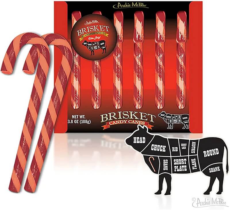 Archie McPhee Brisket Candy Canes are a Sweet Treat of Brisket Flavor