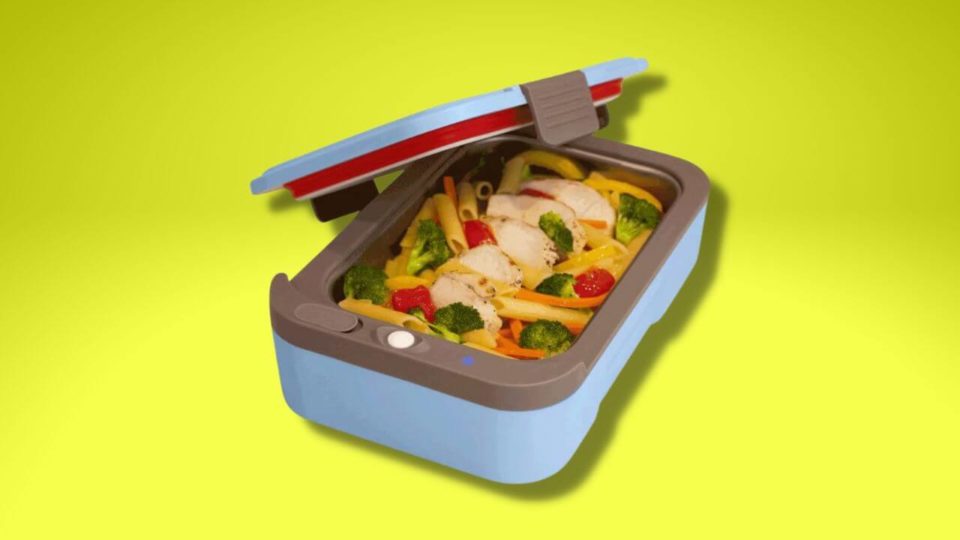 The Hot Bento Portable Heated Lunch Box is a Battery Powered Food Warmer Ideal for Eating on the Go