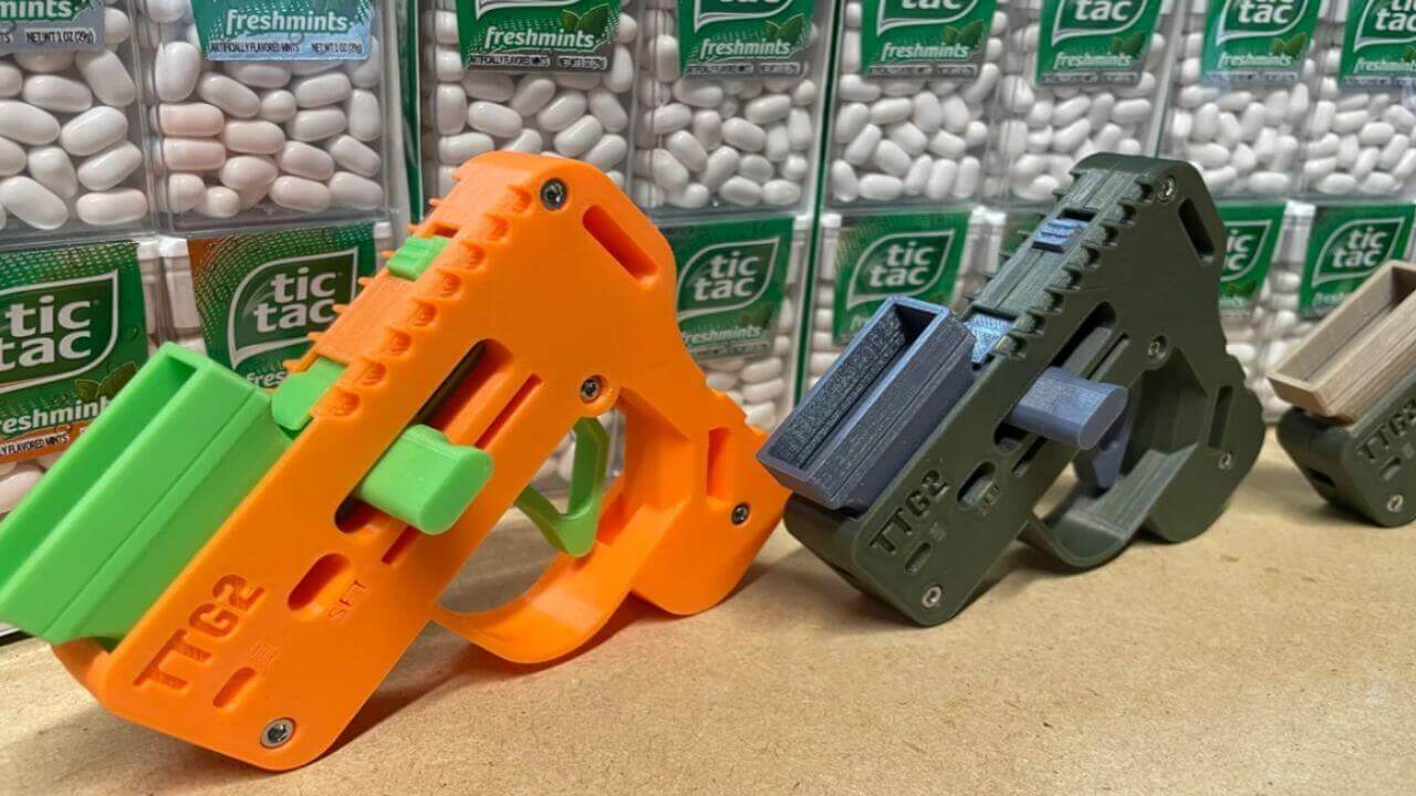 3D Printed Tic Tac Gun Shoots Tic Tacs Over 10ft
