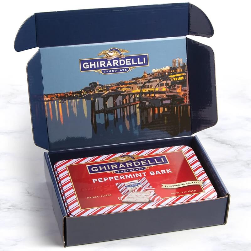Ghirardelli Chocolate Peppermint Bark Squares are the Perfect Keepsake Gift