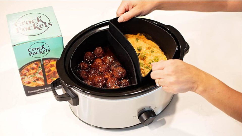 CrockPockets Slow Cooker Divider Allows You to Safely Cook Two Dishes at Once