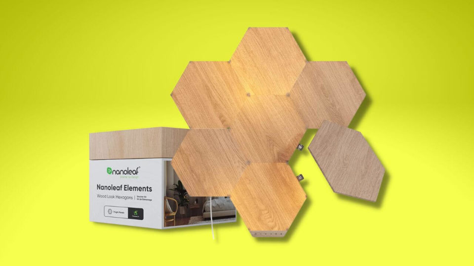 Nanoleaf Wood Hexagon Starter Kit is a Nature Inspired Glowing Piece of Art