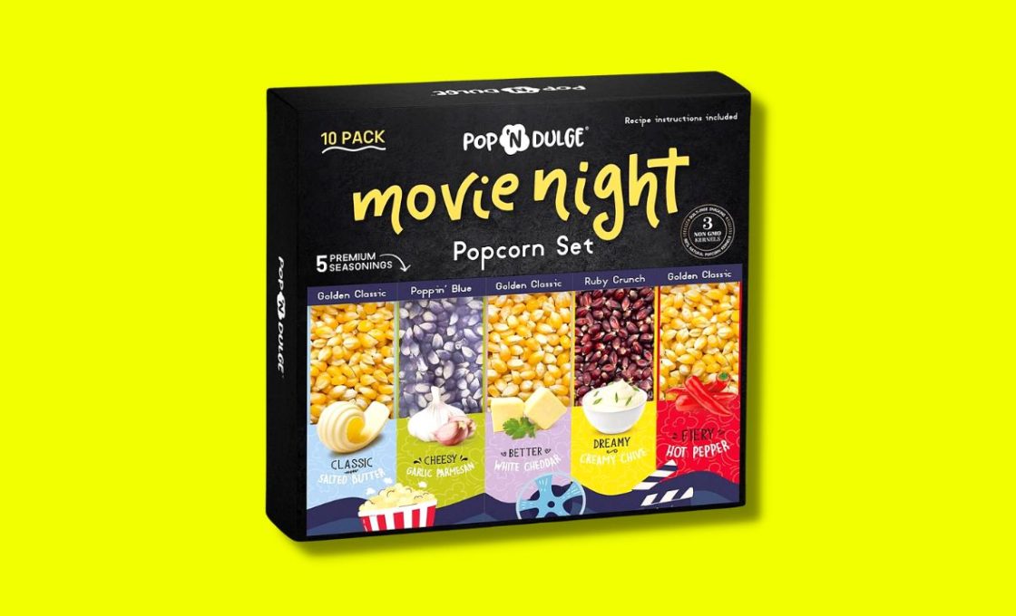 Pop n' Dulge Movie Night Popcorn Set Provides 5 Premium Seasonings