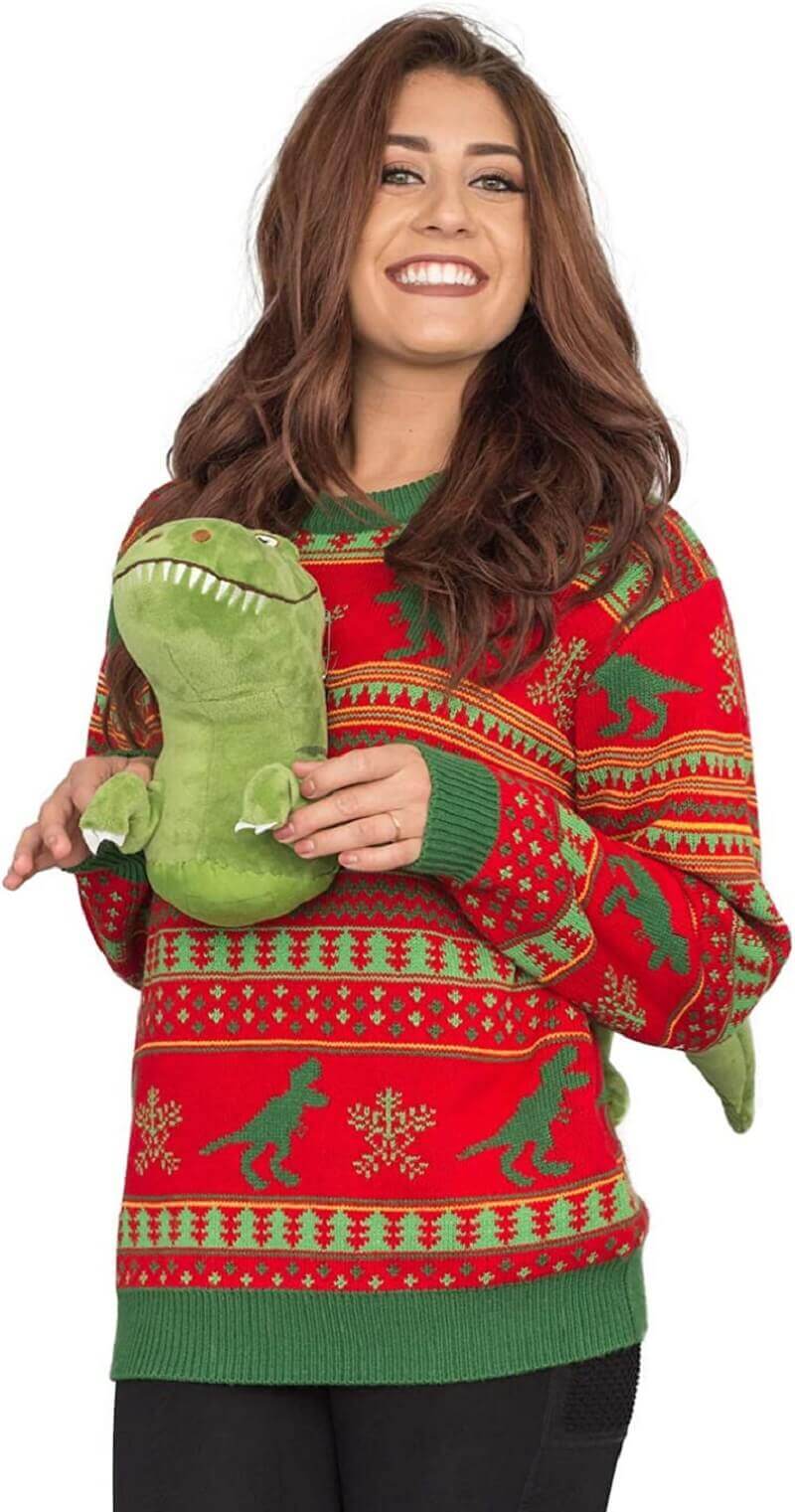 T-Rex Ugly Christmas Sweater is Sure to Draw Jurassic Attention