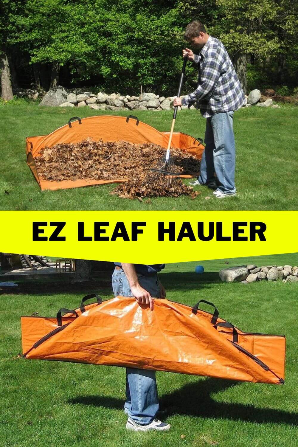 EZ Leaf Hauler is Collapsible and Makes Leaf Cleanup Easy
