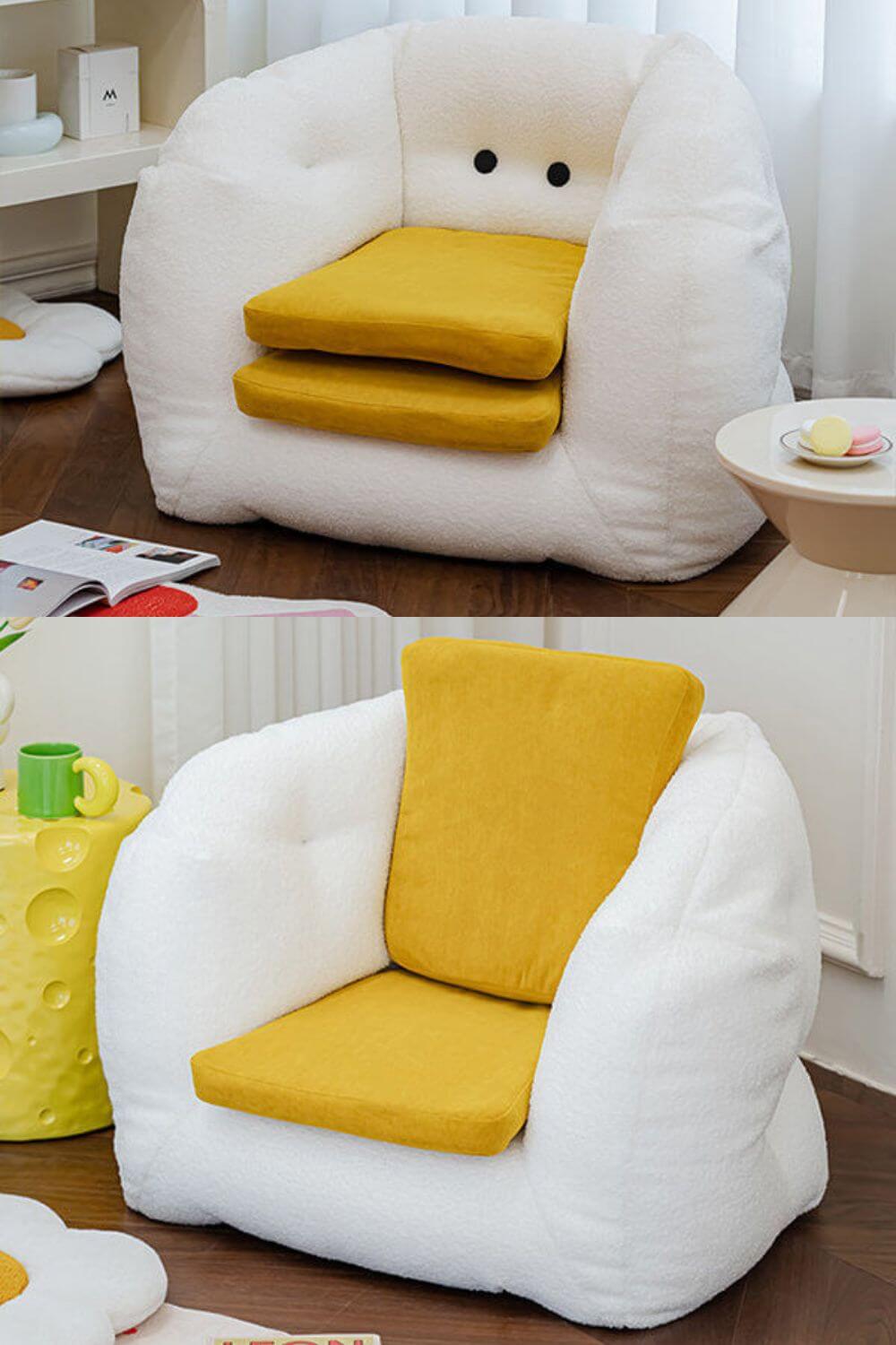 Lazy Leisure Duck Sofa Resembles a Duck with a Huge Yellow Bill