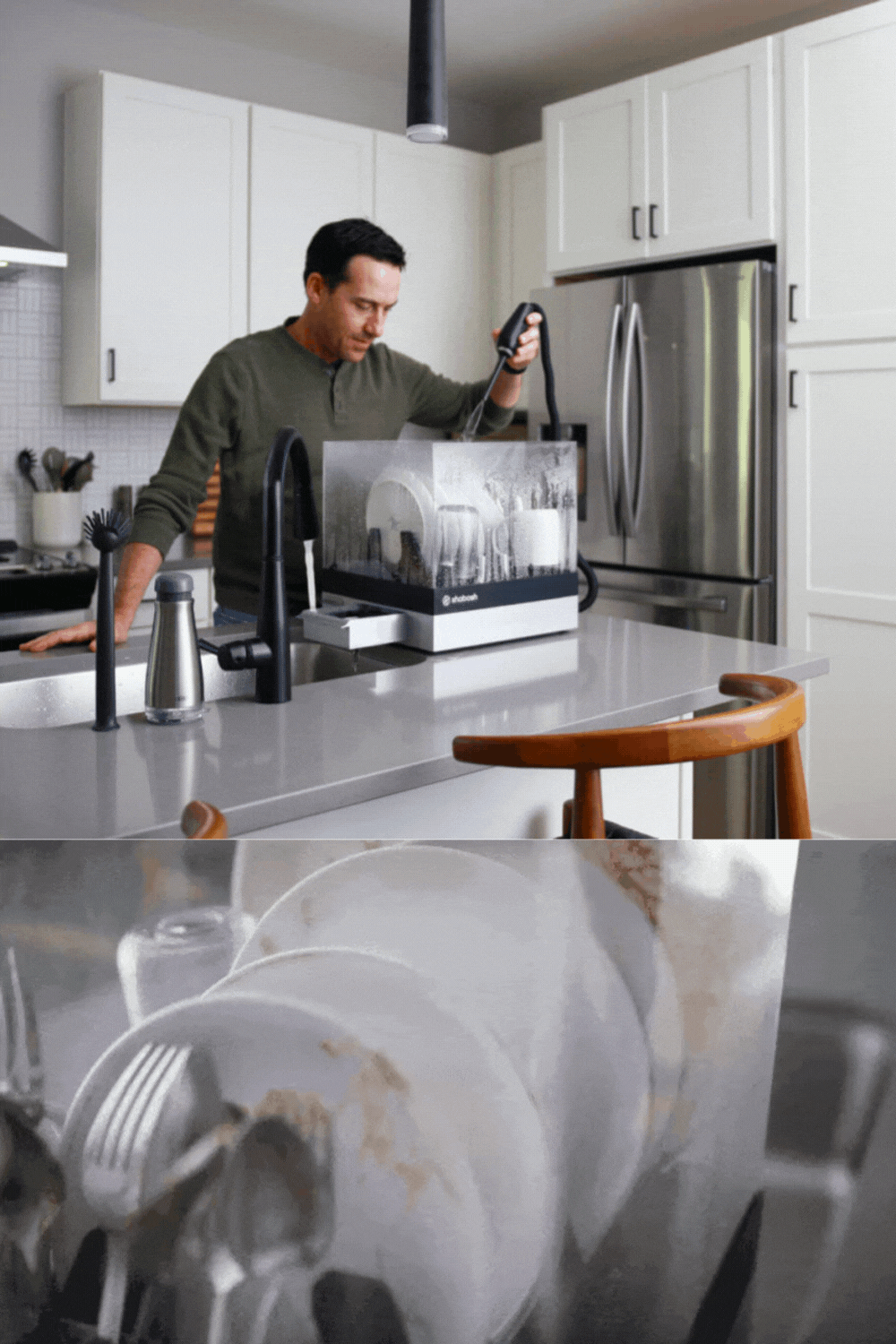 Shabosh Portable Dishwasher Cleans Dishes in 40 Seconds