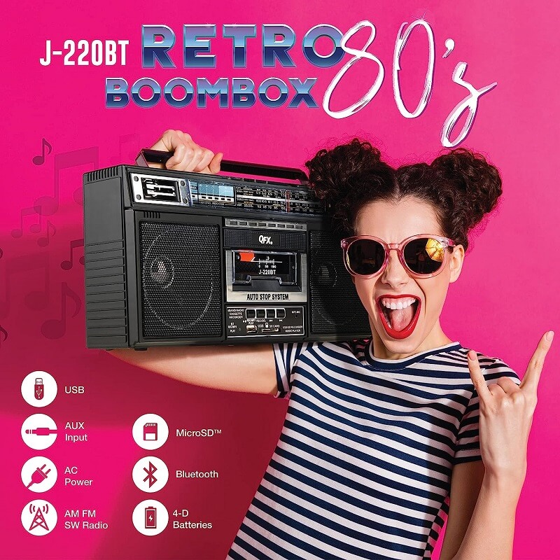 QFX Retro Boombox Converts Old Cassette Tapes into MP3s