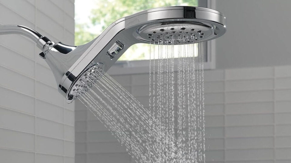 Delta Faucet HydroRain 2-in1 Rain Shower Head Allows for Single or Dual Operation