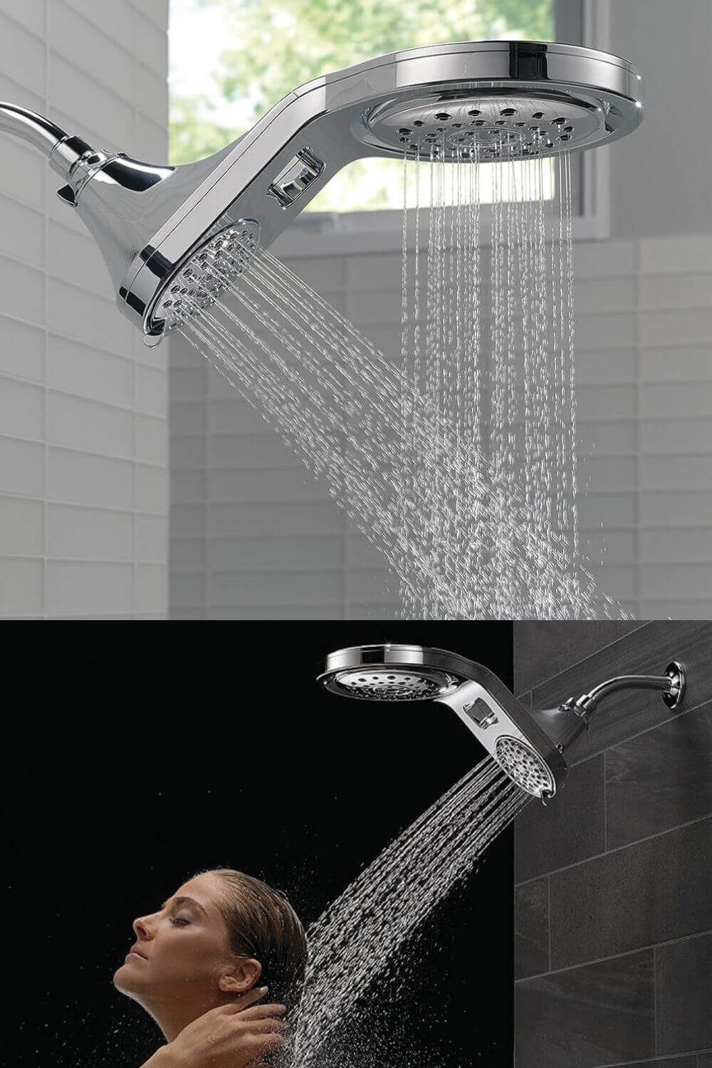 Delta Faucet HydroRain 2-in1 Rain Shower Head Allows for Single or Dual Operation
