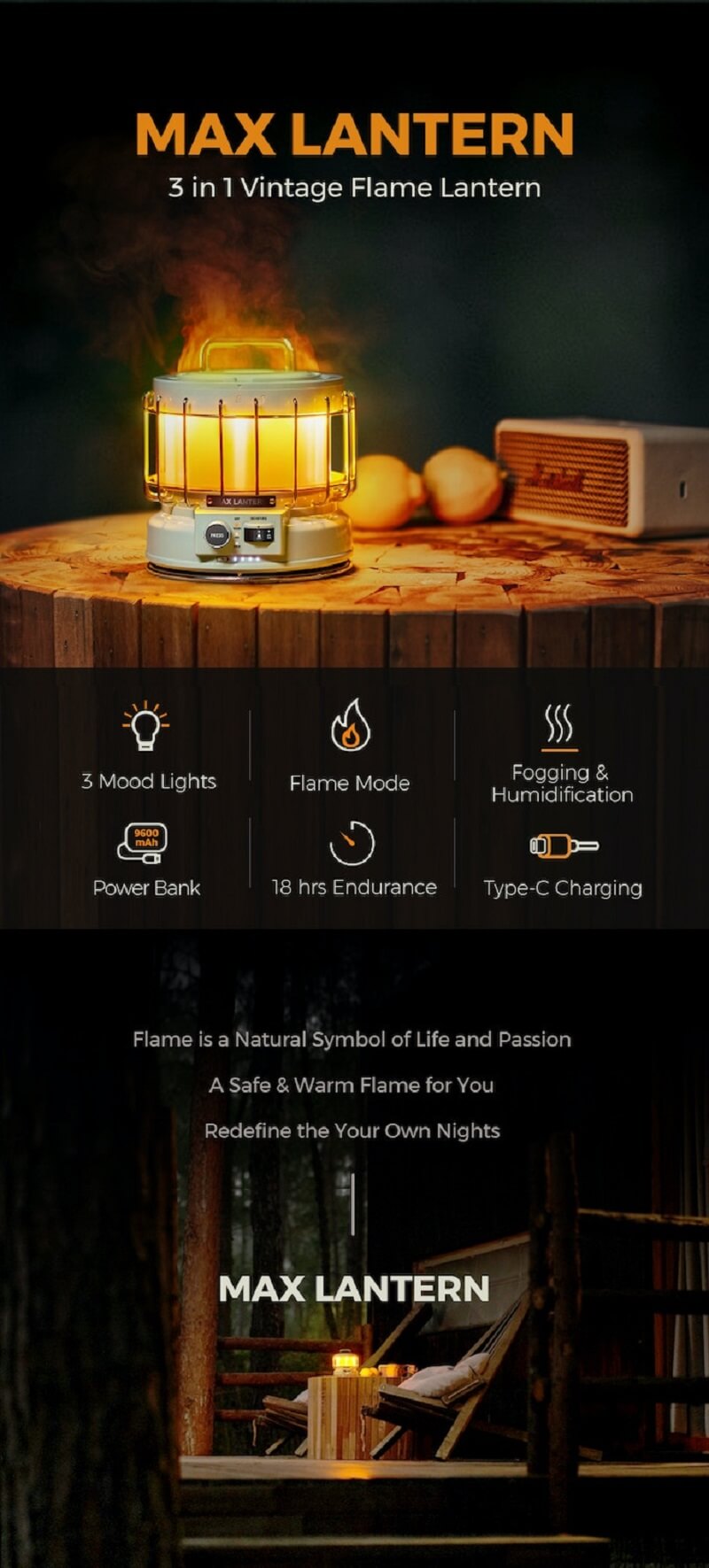 MAX LANTERN is a 3-in-1 Rechargeable Lantern