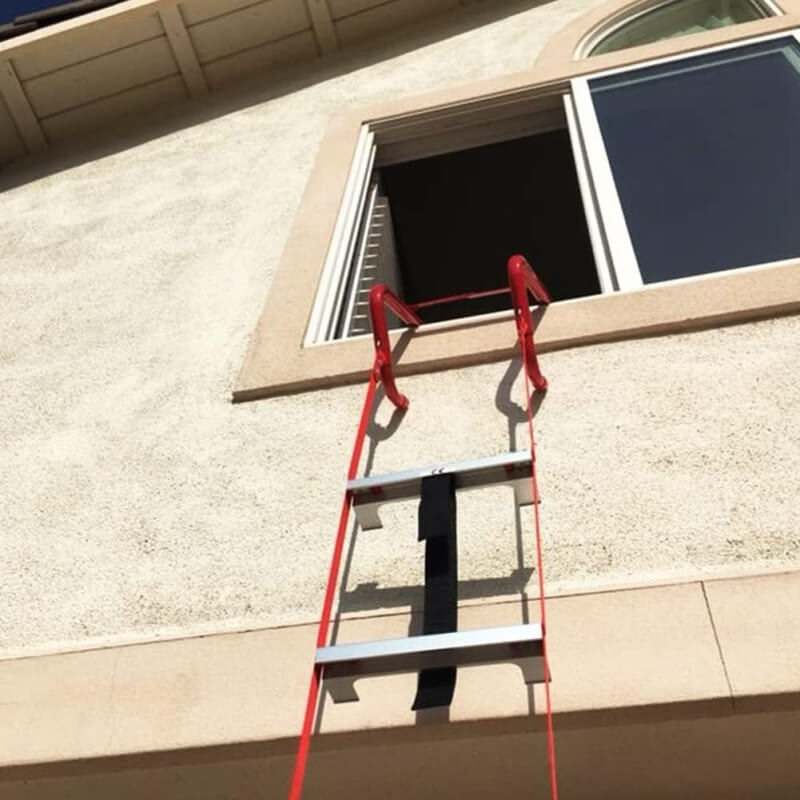 Hausse 2-Story Fire Escape Ladder Hooks to Window Frame in an Emergency