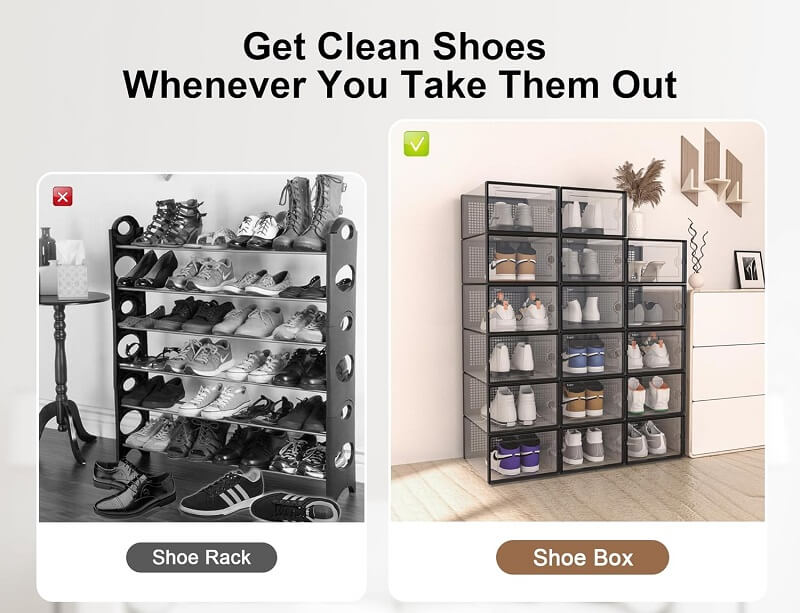 Kuject Shoe Organizer Shoe Storage Boxes are Perfect Shoe Rack Substitutes