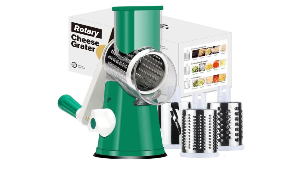 Cambom Rotary Cheese Grater Slices and Shreds Vegetables, Nuts & More
