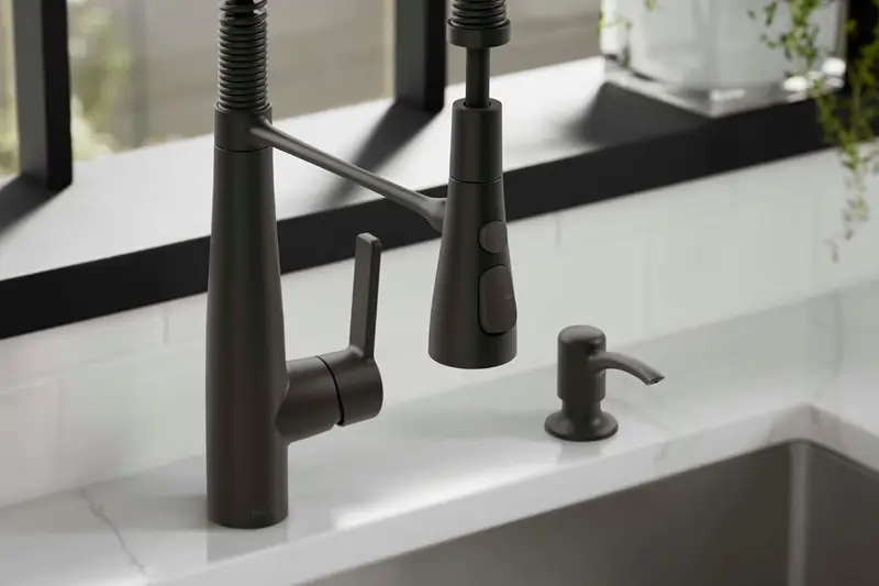 Kohler Semi-Professional Faucet is an Elegant Kitchen Sink Faucet with Touch Button Sprayhead and Soap Dispenser