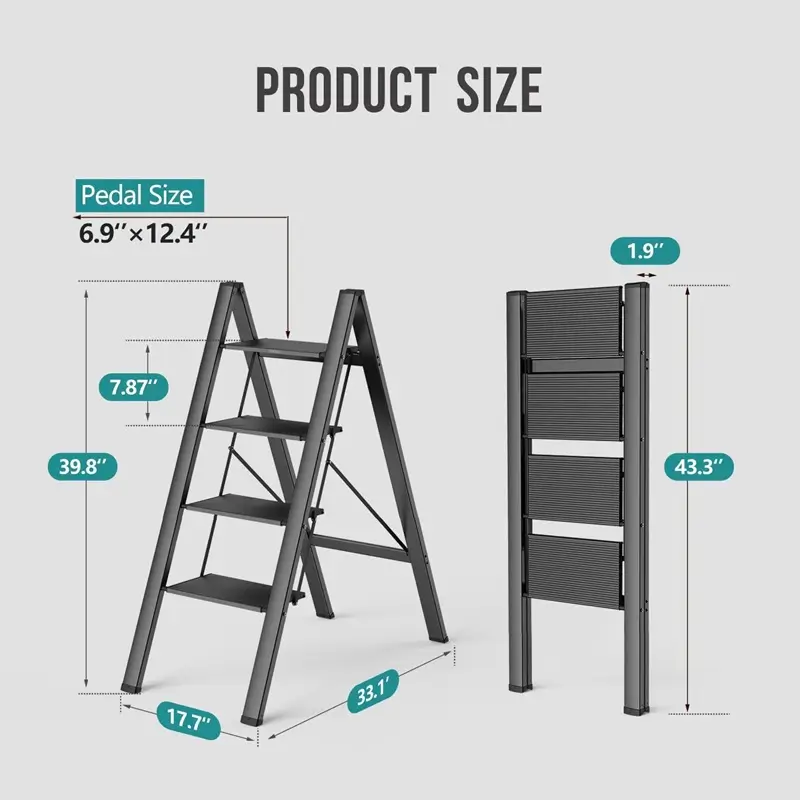 WOA WOA Foldable Step Ladder is Lightweight, Easy to Carry, and has a Sleek, Modern Look
