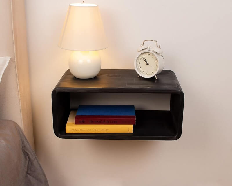 Woodches Floating Nightstand Creates a Stylish and Practical Storage Solution to Utilize Space Efficiently