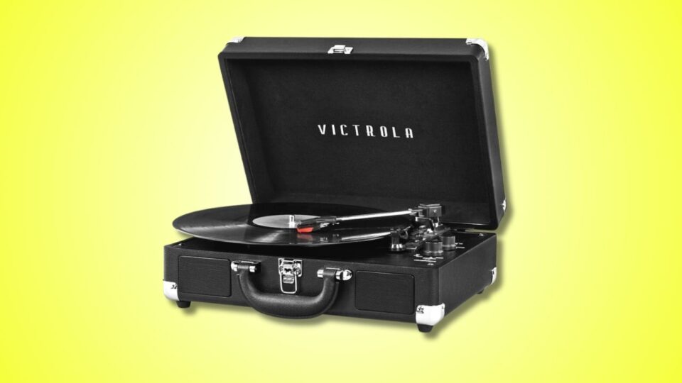 Victrola Vintage Record Player Produces High-Quality Sound Anywhere with its Portable Suitcase Design