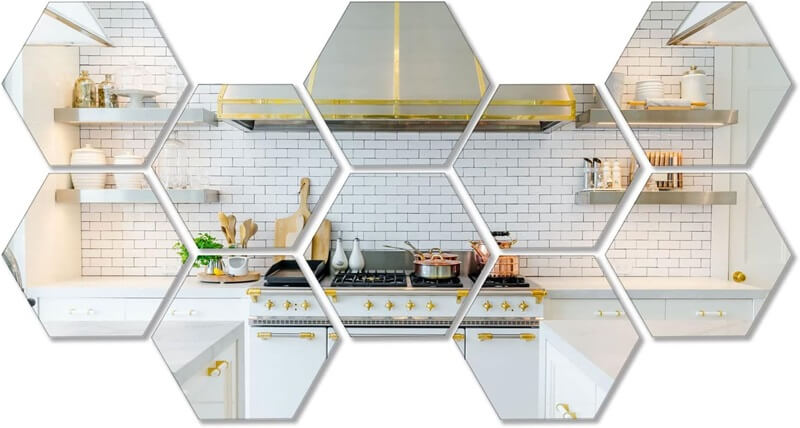 Kemmandi 10 Piece Hexagonal Wall Mirror is an Elegant Way to Elevate Your Home Decor
