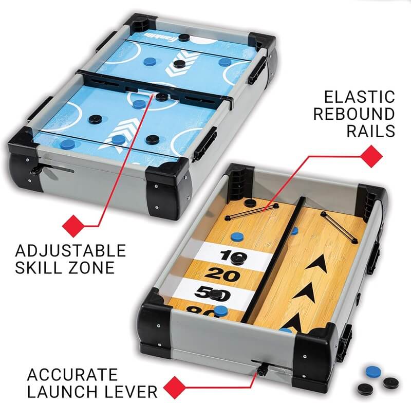 Franklin Sports Mini Tabletop Shuffleboard and Sling Puck 2-in-1 Game is Perfect for All Ages