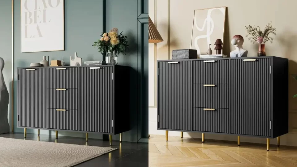Cozy Castle Modern Accent Cabinet is a Chic and Practical Coffee Bar Cabinet