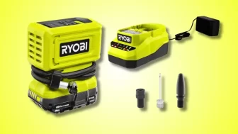 RYOBI ONE+ 18V Cordless High Pressure Inflator Kit with 2.0 Ah Battery and Charger – Cord-Free Convenience for Quick Fixes